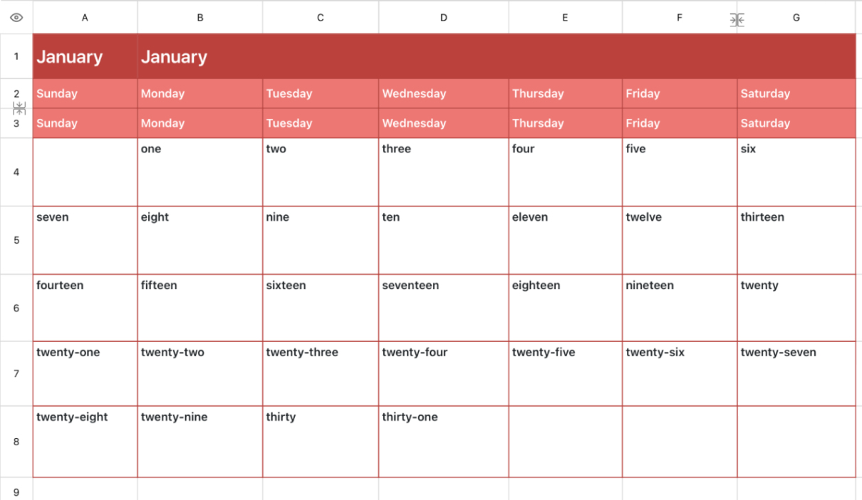 New Year's Calendar